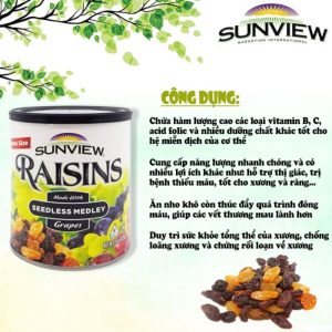 Nho khô vàng Sunview Mỹ 425gr